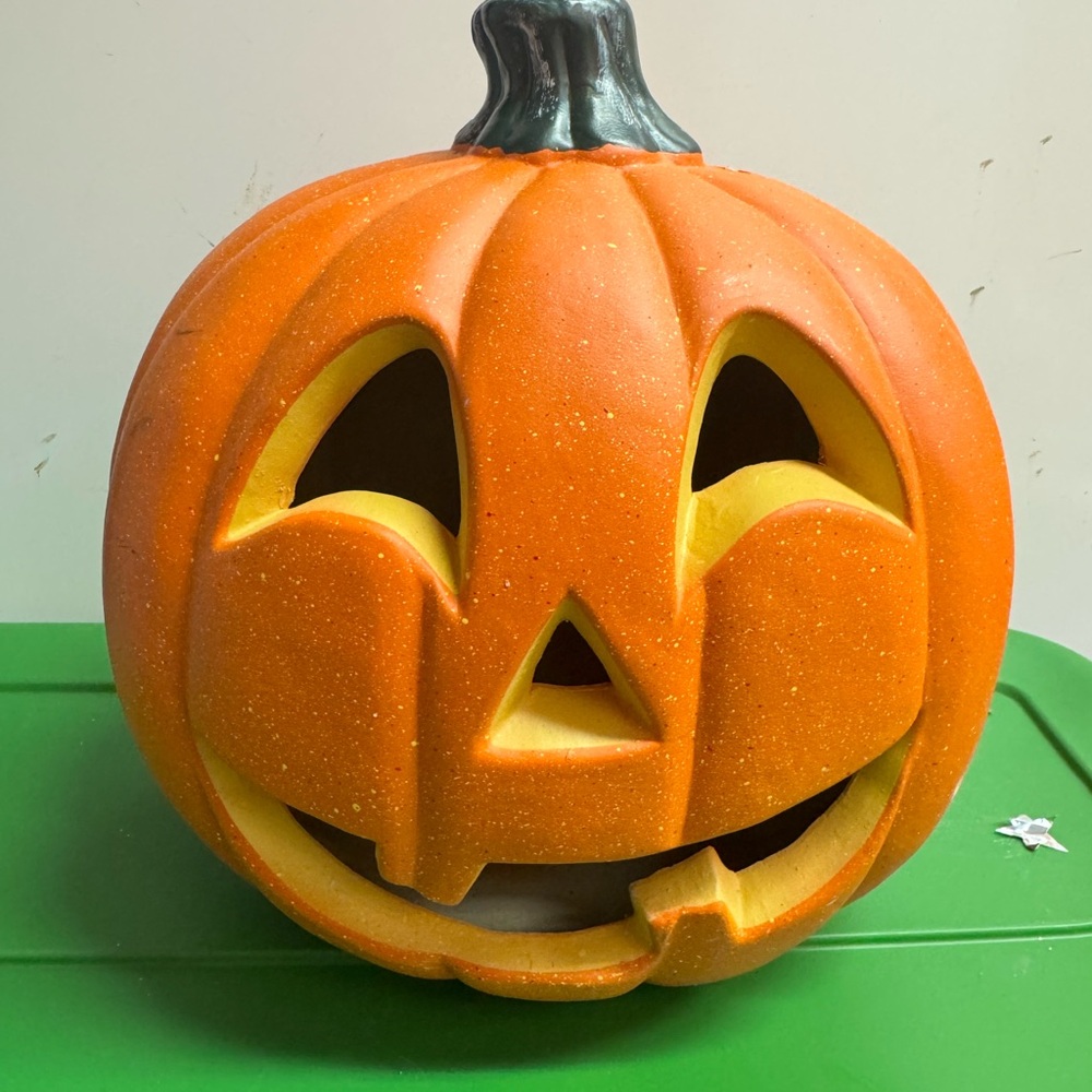 Smiling Orange Pumpkin Decoration
